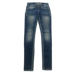 SILVER JEANS Womens 25 The Dublin 925 Antique Collection Blue Denim Skinny